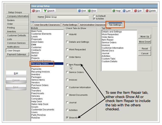 UserGroup RecurringOrderItemRepairTab.png